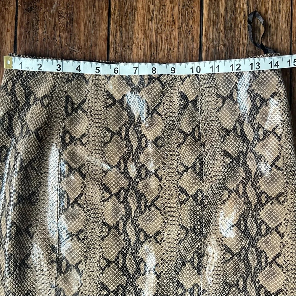 Eccoci Leather Snake Print Pencil Skirt Knee Length 4 Python Animal Lux Classy - Picture 9 of 10